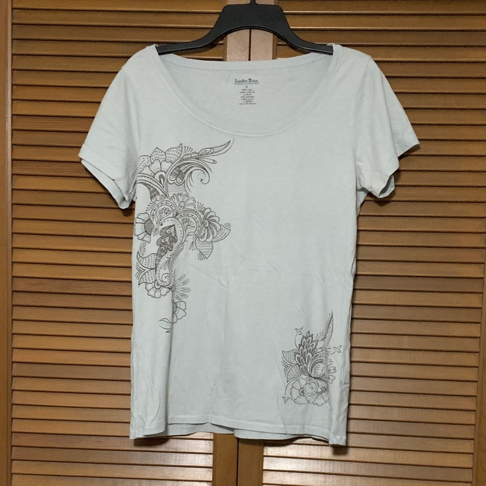 Lucky Tees Cotton Y2K Abstract Graphic Tee Large L
